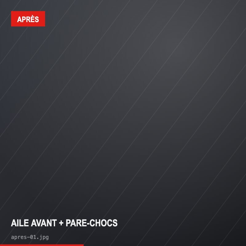 Aile avant + pare-chocs — après réparation