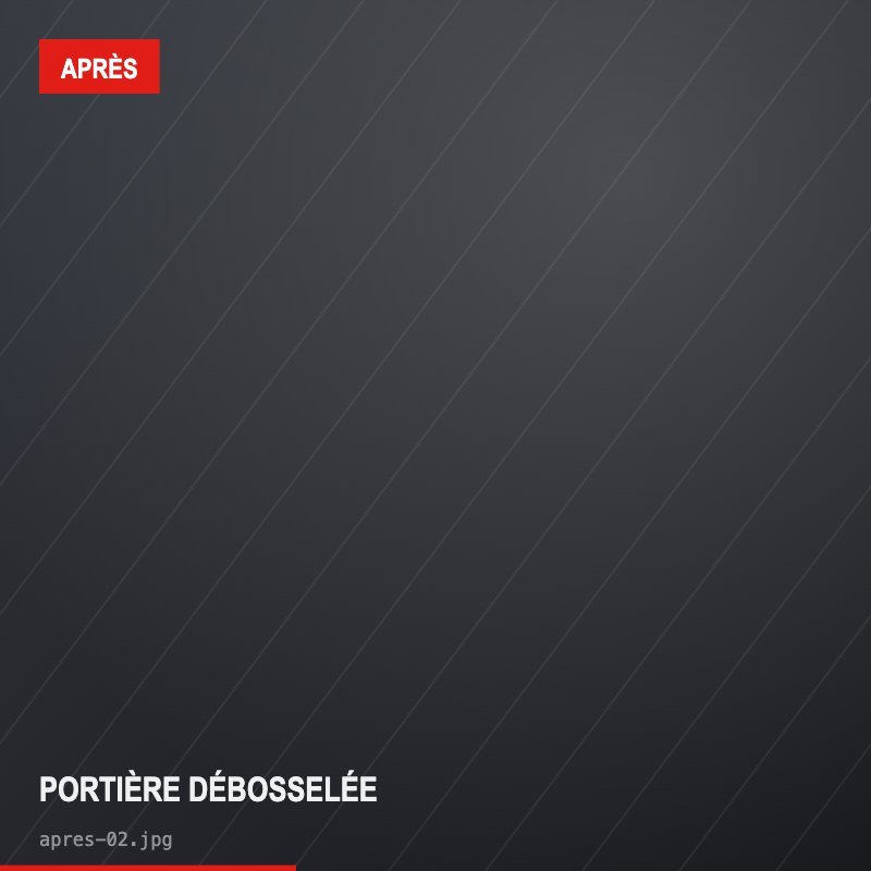 Portière débosselée — après réparation